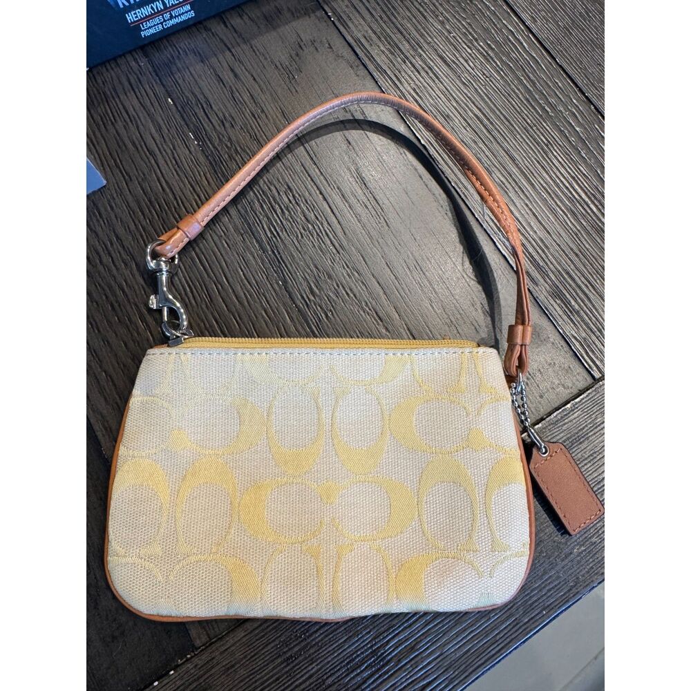 Coach Optic Yellow y2k yellow signature C wristlet vintage Coach bag
